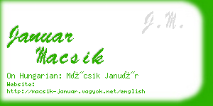 januar macsik business card